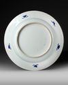 A LARGE CHINESE BLUE AND WHITE PEACOCK CHARGER, KANGXI PERIOD (1662-1722)