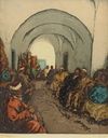 ISIDORE VAN MENS (NETHERLANDS 1890-1985), RABAT, MAROCCO, COLOUR ETCHING