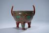 A CHINESE PORCELAIN TRIPOD CENSER, MING-STYLE ,QING DYNASTY 1644-1911