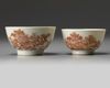 A set of two Chinese sepia-decorated 'landscape' bowls