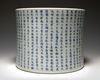 A CHINESE BLUE AND WHITE THOUSAND CHARACTER BRUSH POT, CHINA, 19TH-20TH CENTURY