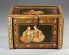 AN INDIAN LACQUERED WOOD BOX, KASHMIR, CIRCA 1900