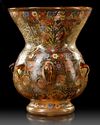 A MOSQUE LAMP WITH SIX HANDELS, MAMLUK STYLE, 19TH CENTURY