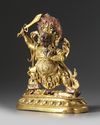 A Sinotibetan gilt bronze figure of mahakala