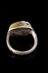 A RUBY SEAL SILVER RING