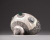 A LARGE TIBETAN PEARL-SHELL WITH MOUNTS, 19TH-20TH CENTURY
