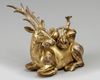 A CHINESE BRONZE DEER, 19TH CENTURY