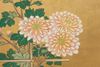 A JAPANESE FLORAL SIX PANEL SCREEN, MEIJI PERIOD (1868-1912)