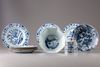 A group of ten Chinese blue and objects