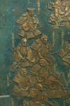 RARE LARGE BRONZE RELIEF PLAQUE DEPICTING 24 GENERALS OF TAKEDA SHINGEN