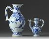 Two Chinese blue and white ewers