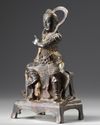 A Chinese gilt lacquered bronze figure of Guandi
