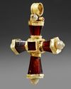 A BYZANTINE CROSS OF GARNET AND GOLD, 6TH-7TH CENTURY AD
