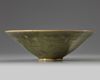A CHINESE YAOZHOU-STYLE CELADON GLAZED CONICAL BOWL, QING DYNASTY (1644–1911)