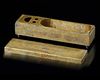 A Mamluk silver-inlaid brass pen case