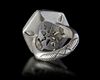A CRYSTAL SILVER RING, PERSIA, 19TH CENTURY