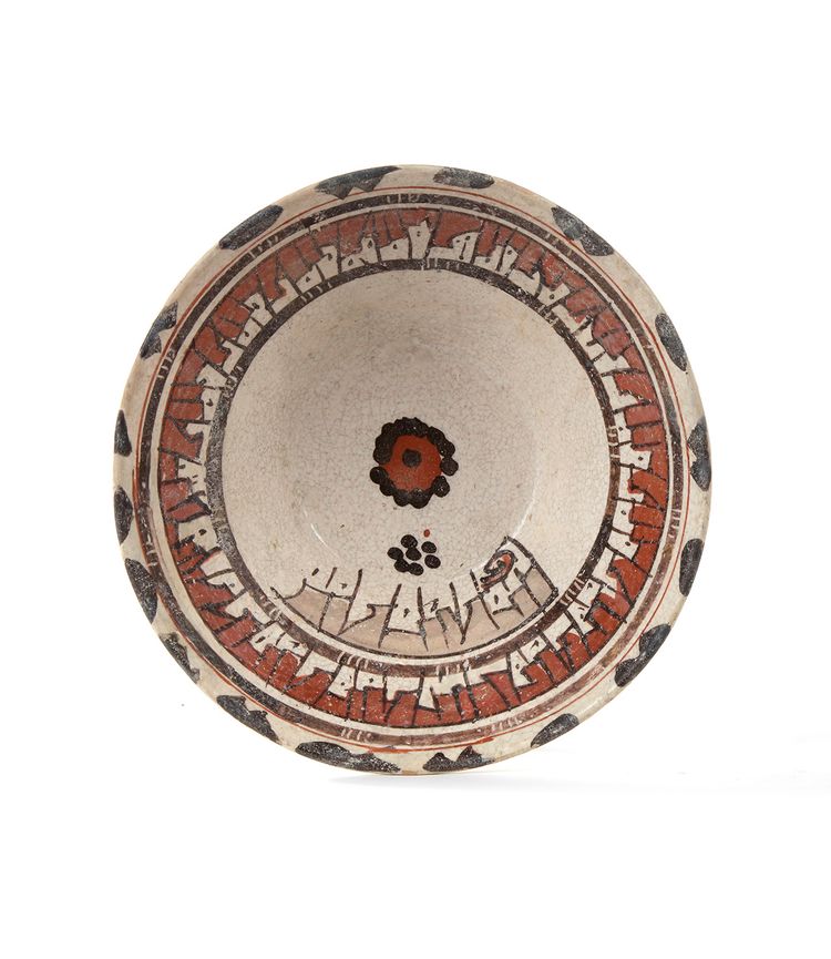 NISHAPUR SLIP-PAINTED POTTERY BOWL, 9TH-10TH CENTURY