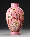 A ROSE OPALINE VASE, FRANCE, 19TH CENTURY