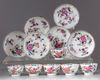 Six Chinese 'Lowestoft' cups and saucers