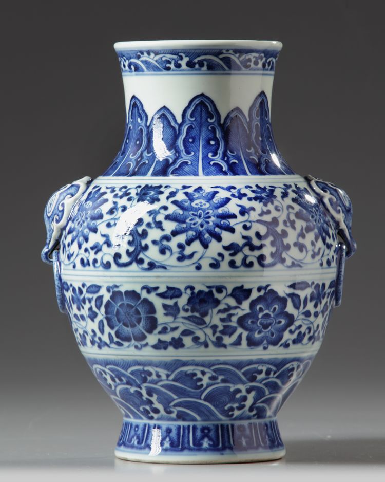A Chinese blue and white vase