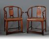 A Pair of Elmwood Horseshoe-back Armchairs