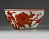 A CHINESE CARVED OVERLAY GLASS 'BIRD AND FLOWERS' BOWL, CHINA, QING DYNASTY (1644-1911)