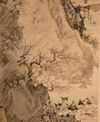 A CHINESE HANGING SCROLL OF A MOUNTAIN LANDSCAPE