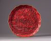 A Chinese lacquer dish