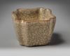 A CHINESE CRACKLE-GLAZED SQUARE-SECTION CUP, QING DYNASTY (1644-1911)