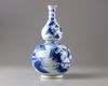 A blue and white double-gourd vase
