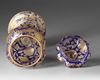 A COBALT-BLUE GLASS COVERED VESSEL, 19TH CENTURY