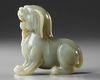 A PALE GREEN JADE CARVING OF A QILIN, 19TH CENTURY