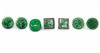 A CHINESE SIX BUTTONS JADE AND SILVER SET, 20TH CENTURY