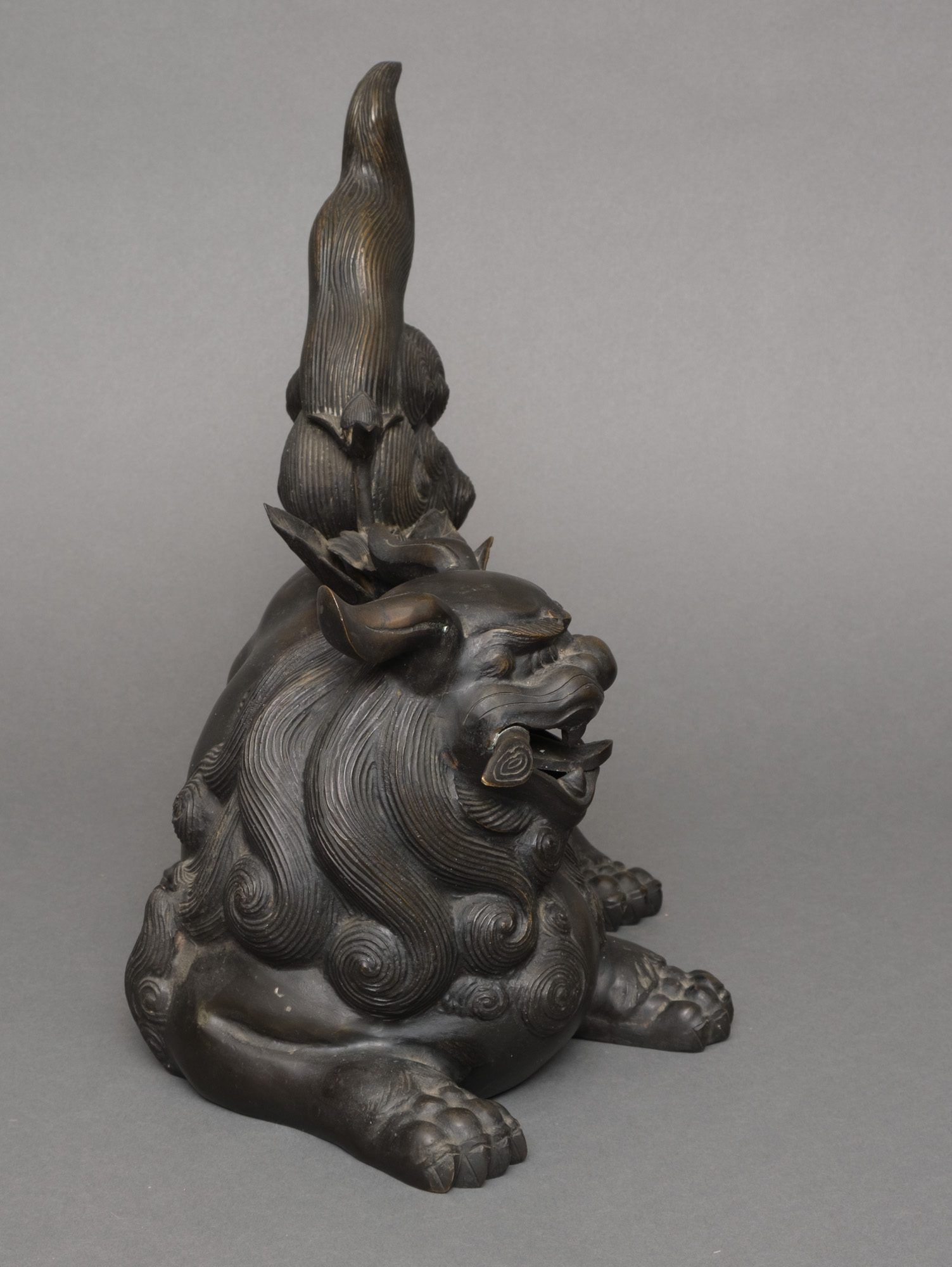 A JAPANESE BRONZE TEMPLE LION 獅子 (SHISHI), MEIJI PERIOD