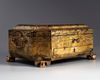 A Chinese gilt and black lacquered box and cover