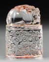 A CHINESE ROCK CRYSTAL OVAL SEAL, QING DYNASTY (1644-1911)