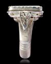 AN AGATE SEAL SILVER RING