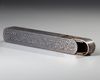 A SILVER INLAID METAL PEN BOX OR QALAMDAN, 20TH CENTURY