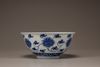 A blue and white 'lotus' bowl