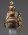 A Nepalese parcel gilt copper ritual crown