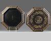 A Chinese qiangjin and tianqi lacquer 'dragons' octagonal box and cover