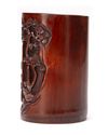 A CHINESE BAMBOO CARVED BRUSH POT, 19TH CENTURY