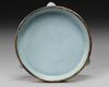 A CHINESE THREE LEGGED PLATE RU WARE WASHER, SONG DYNASTY (960-1279 AD)