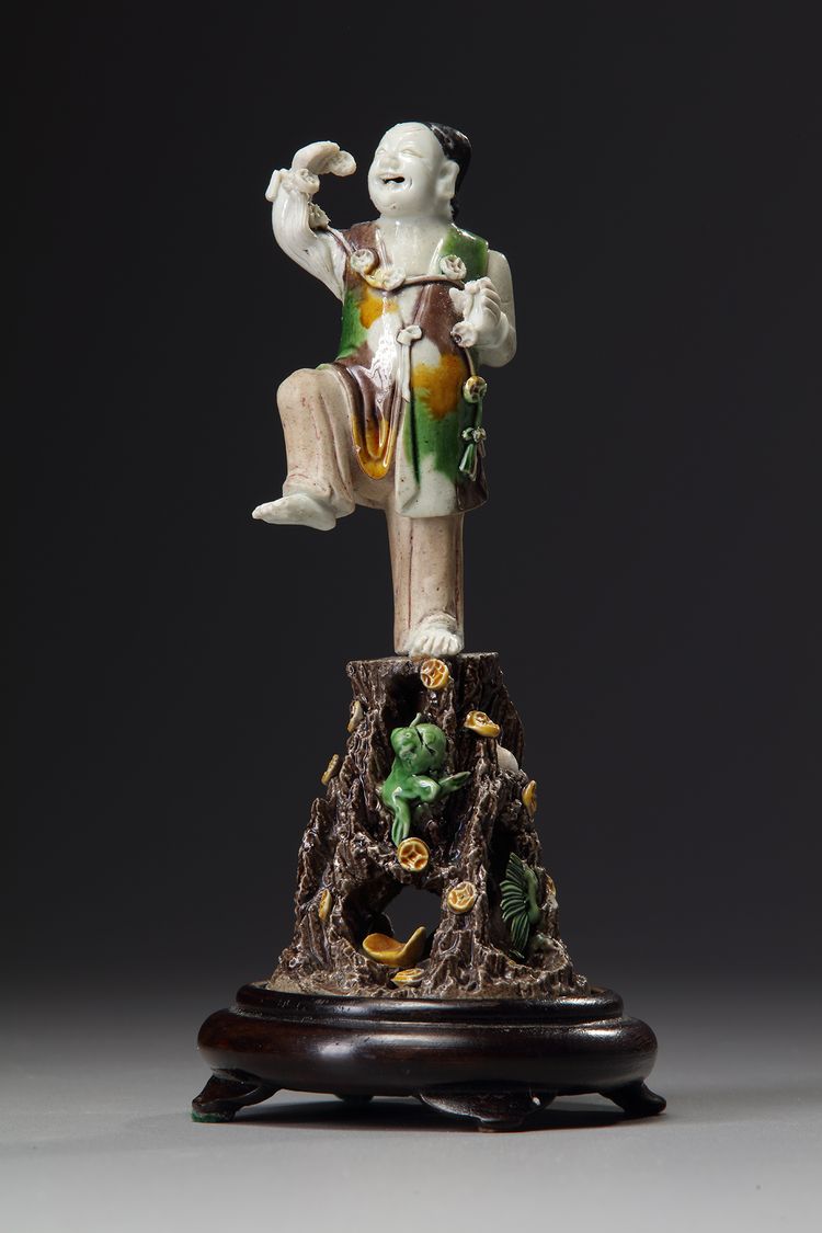 A Chinese sancai figure of Liu Hai