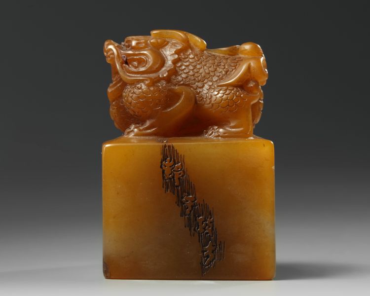 A Chinese soapstone seal