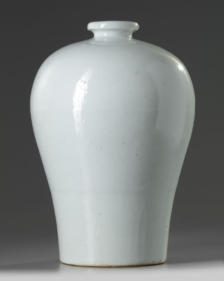 A large Chinese white-glazed meiping