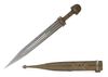 A CAUCASIAN NIELLO-SILVER KINDJAL WITH SCABBARD, 19TH CENTURY