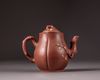 A Chinese yixing melon-form ‘prunus’ teapot and cover