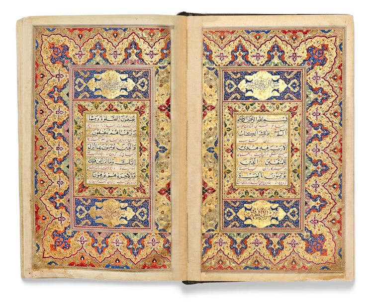 A SAFAVID QURAN WITH PERSIAN TRANSLATIONS MOST PROBABLY BY AQA HADI IBN MULLA MUHAMMAD SALIH MAZANDARANI, COPIED BY MUHTASHAM AL-ISFAHANI, THE ROYAL SCRIBE ( KATIB AL-SULTANI ), PERSIA, EARLY 18TH CENTURY