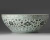 A large Chinese blue and white 'floral' bowl
